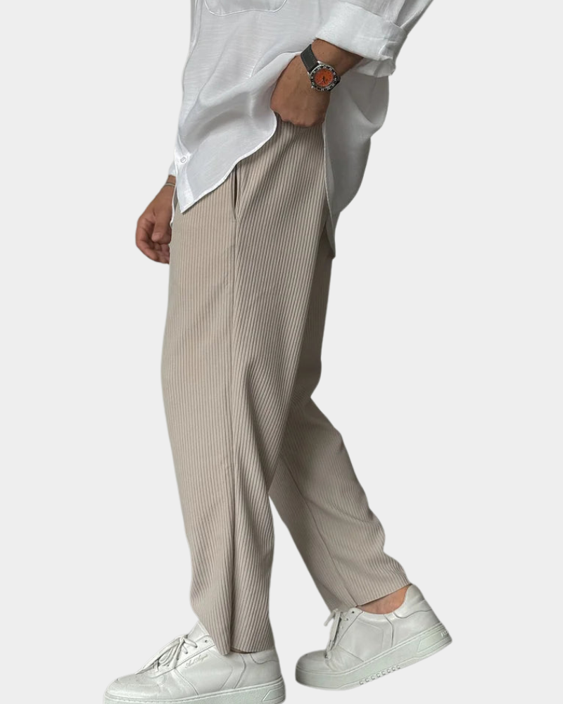 Paul | Elegantes pantalones acanalados con estructura vertical y tejido elástico para mayor comodidad
