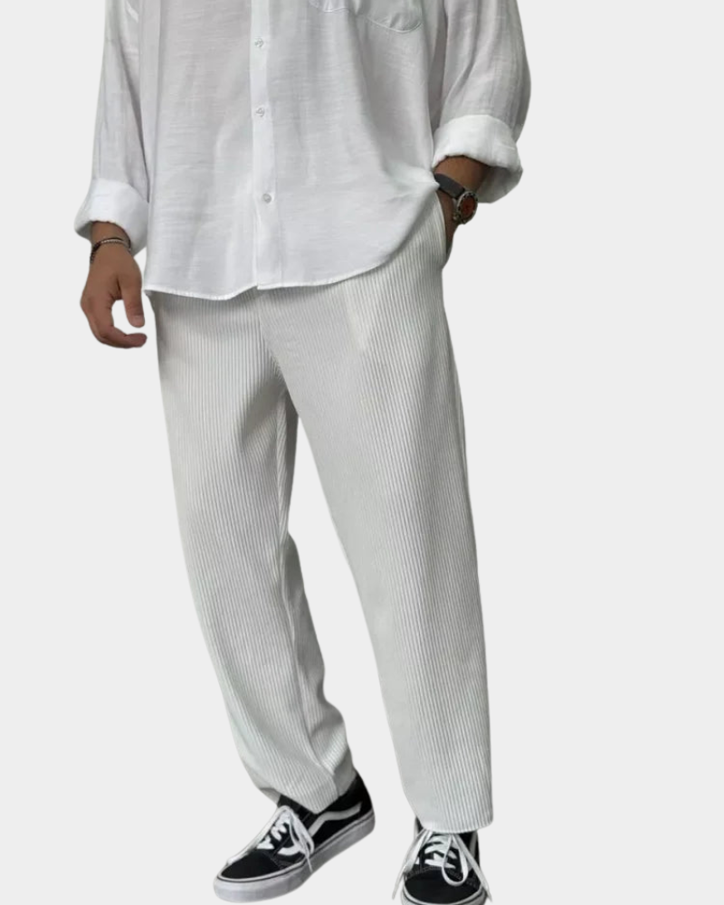 Paul | Elegantes pantalones acanalados con estructura vertical y tejido elástico para mayor comodidad