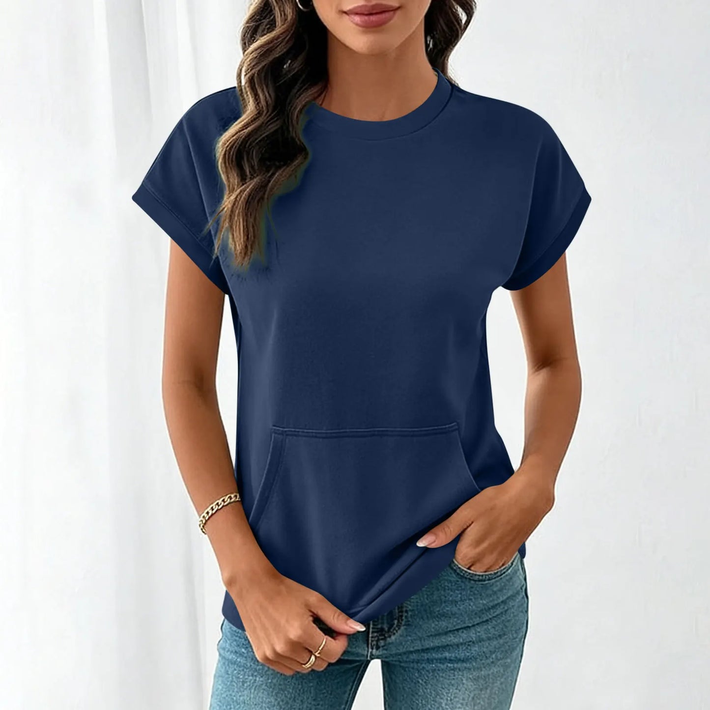 Elara™ T-Shirt Mit Leichtem Fall und Minimalistischem Design