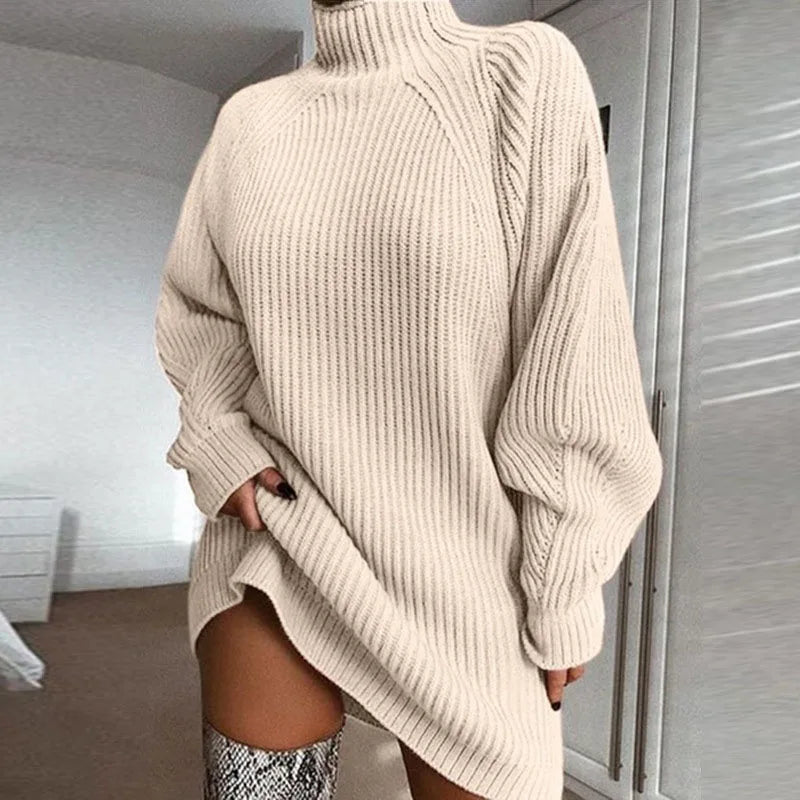 Natacha | Vestido de suéter de cuello alto