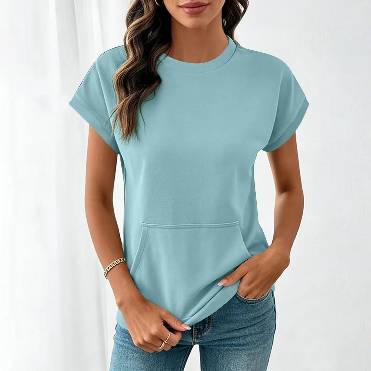 Elara™ T-Shirt Mit Leichtem Fall und Minimalistischem Design