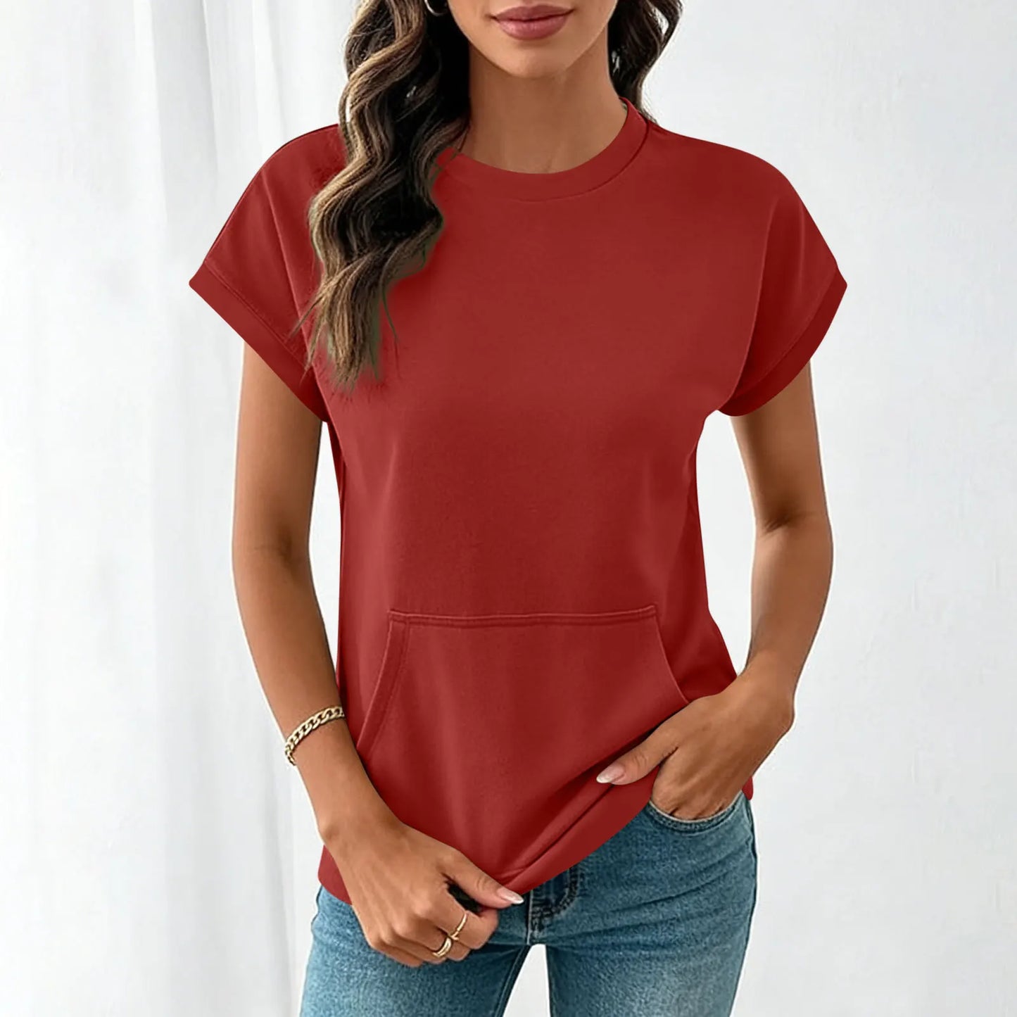 Elara™ T-Shirt Mit Leichtem Fall und Minimalistischem Design
