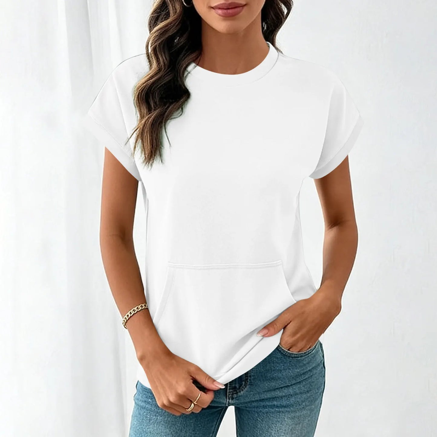 Elara™ T-Shirt Mit Leichtem Fall und Minimalistischem Design