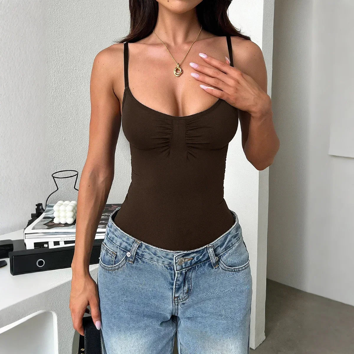 Ariella™ Premium-Strickbody mit Brust-Raffung