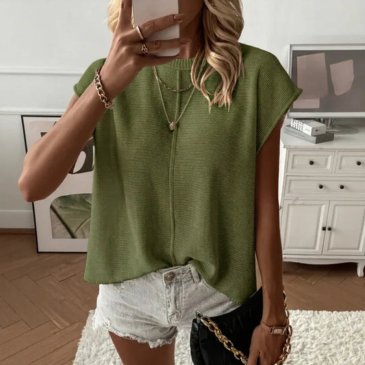 Lina™ Camiseta de Manga Corta con Textura Estructurada