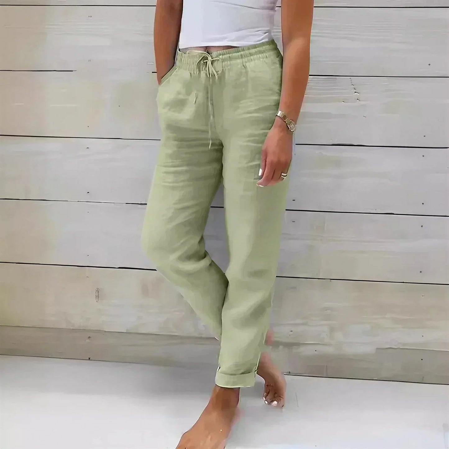 Cagliari™ Hose aus Baumwoll Leinen mit Verstellbarem Bund