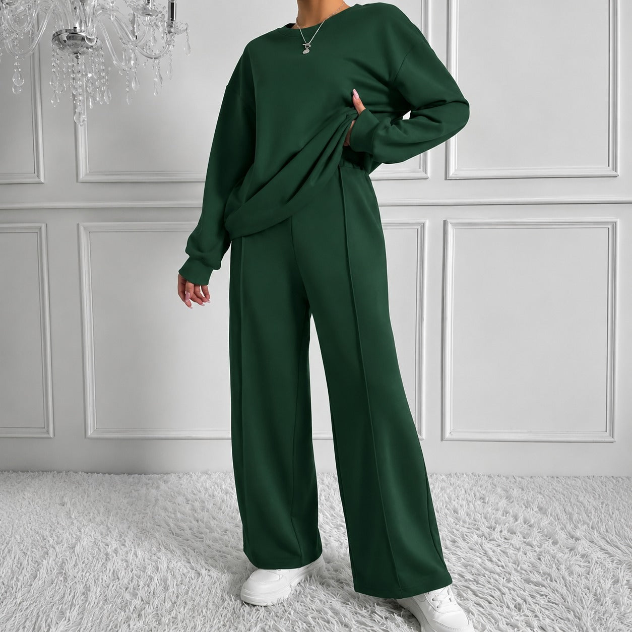 Estelle™ Premium-Sweatshirt-Set mit Palazzo-Hose