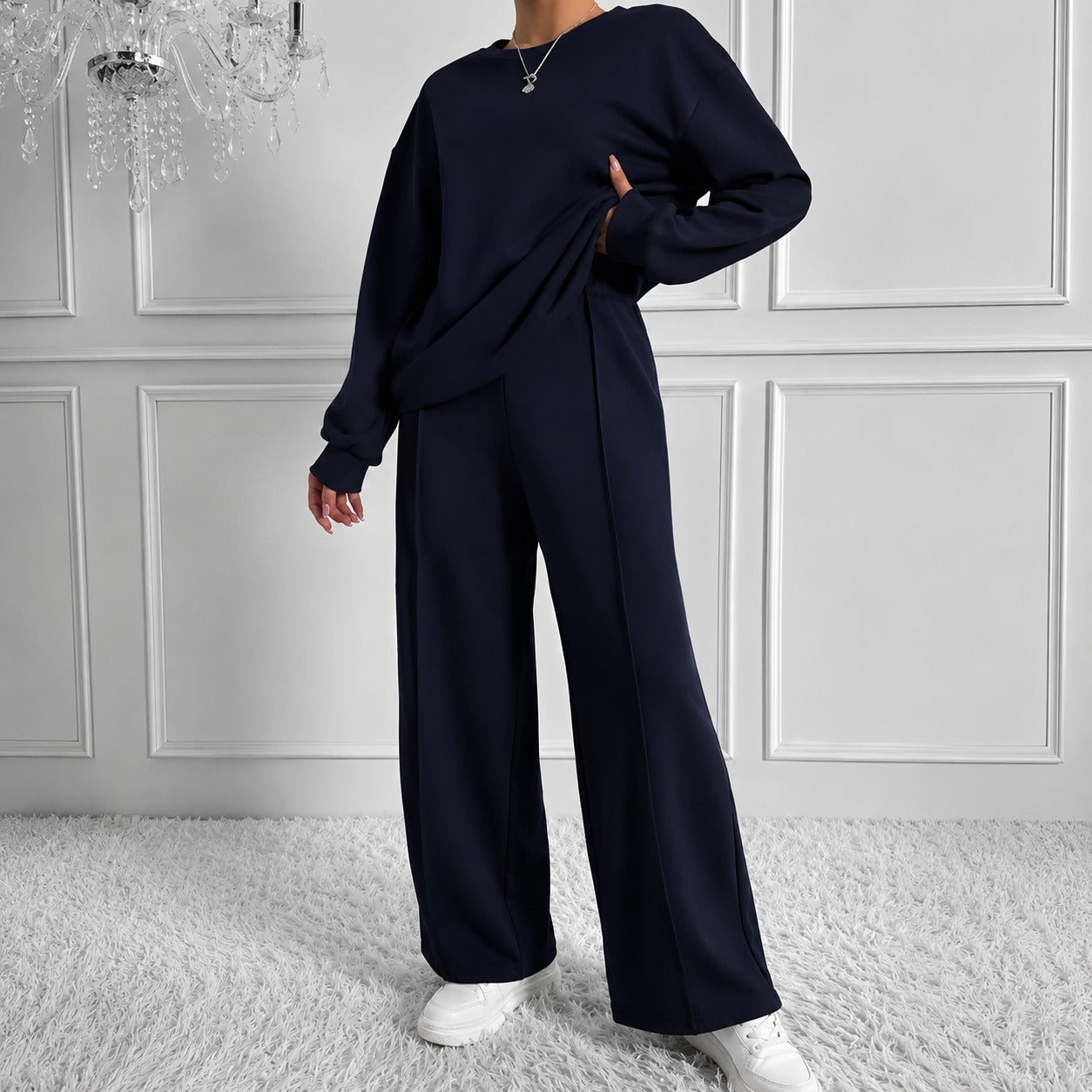 Estelle™ Premium-Sweatshirt-Set mit Palazzo-Hose