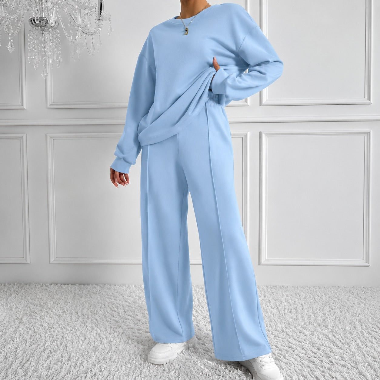 Estelle™ Premium-Sweatshirt-Set mit Palazzo-Hose