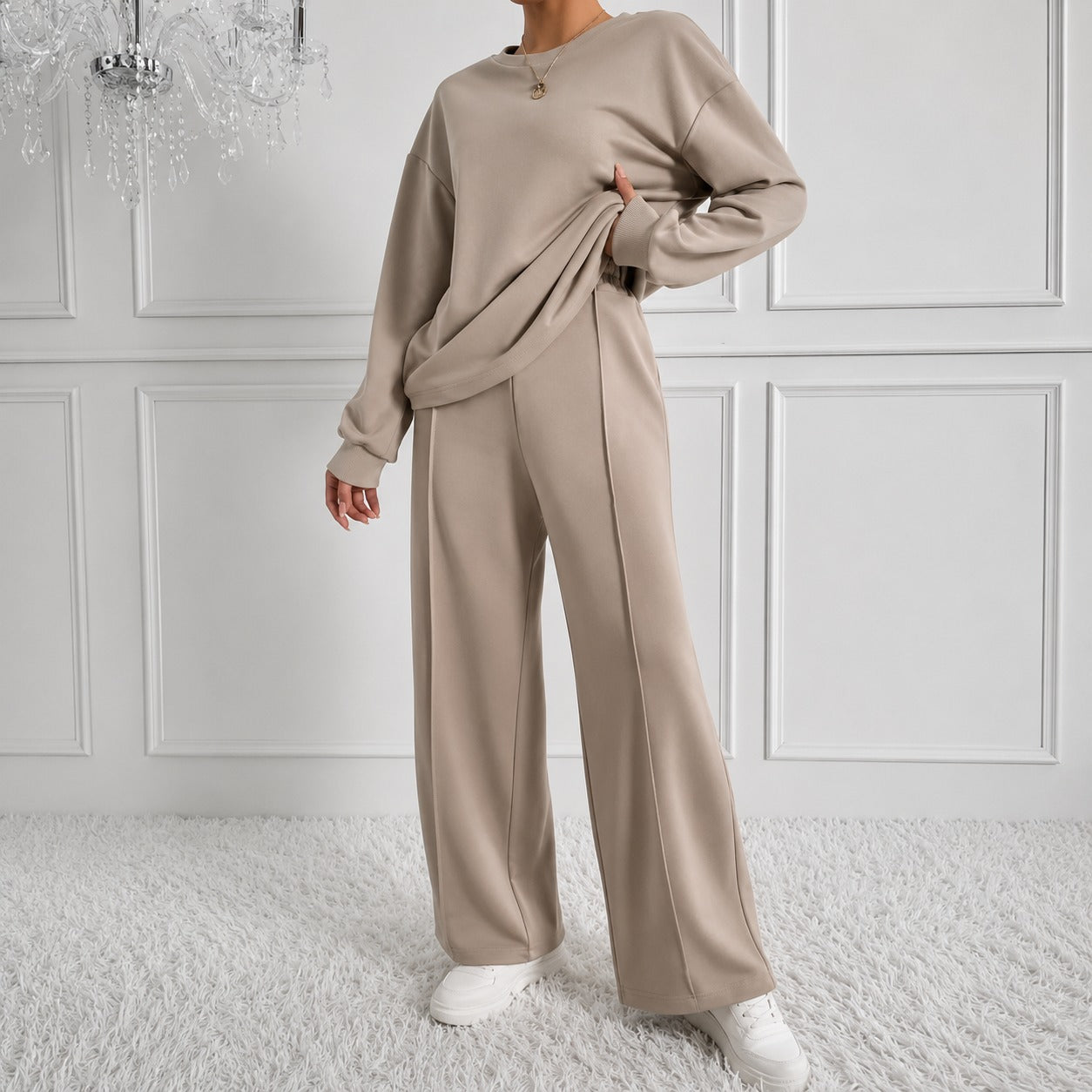 Estelle™ Premium-Sweatshirt-Set mit Palazzo-Hose