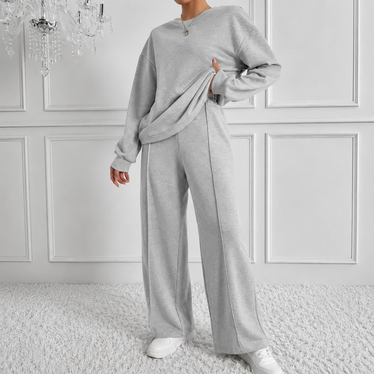 Estelle™ Premium-Sweatshirt-Set mit Palazzo-Hose