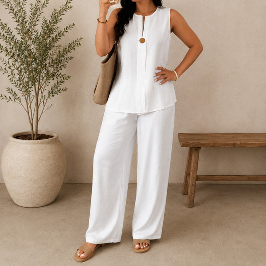 Lucienne™ Set mit Bluse mit Frontausschnitt und Palazzo-Hose