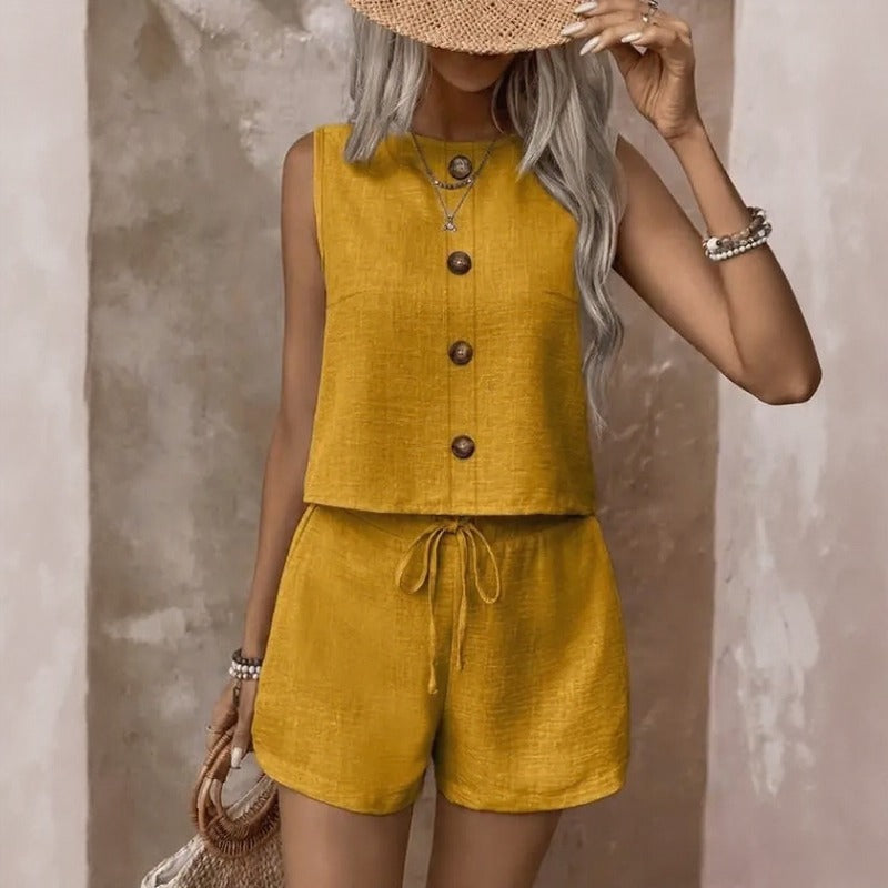 Celestina™ Set Aus Leinen-Baumwoll-Mischung Mit Minimalistischem Design.